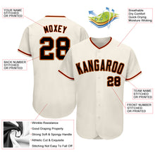 Load image into Gallery viewer, Custom Cream Black Orange-Old Gold Authentic Baseball Jersey
