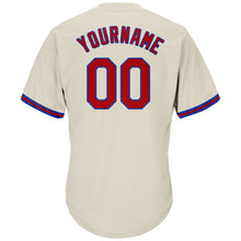 Charger l&#39;image dans la galerie, Custom Cream Red-Royal Authentic Throwback Rib-Knit Baseball Jersey Shirt
