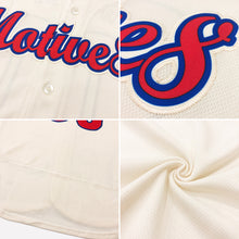 Load image into Gallery viewer, Custom Cream Navy-Gold Authentic Baseball Jersey
