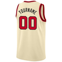 Load image into Gallery viewer, Custom Cream Red-Black Round Neck Rib-Knit Basketball Jersey
