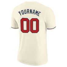 Laden Sie das Bild in den Galerie-Viewer, Custom Cream Red-Navy Performance T-Shirt
