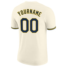 Laden Sie das Bild in den Galerie-Viewer, Custom Cream Navy-Gold Performance T-Shirt
