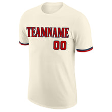 Laden Sie das Bild in den Galerie-Viewer, Custom Cream Red-Navy Performance T-Shirt
