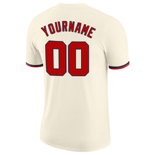 Laden Sie das Bild in den Galerie-Viewer, Custom Cream Red-Navy Performance T-Shirt
