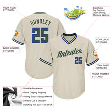 Load image into Gallery viewer, Custom Cream Hunter Green-Royal Authentic Throwback Rib-Knit Baseball Jersey Shirt
