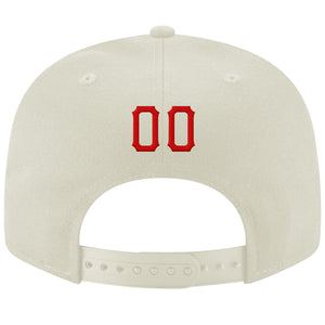 Custom Cream Red-Royal Stitched Adjustable Snapback Hat