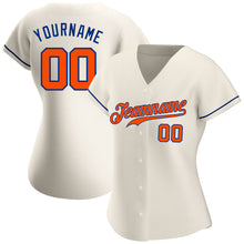 Load image into Gallery viewer, Custom Cream Orange-Royal Authentic Baseball Jersey
