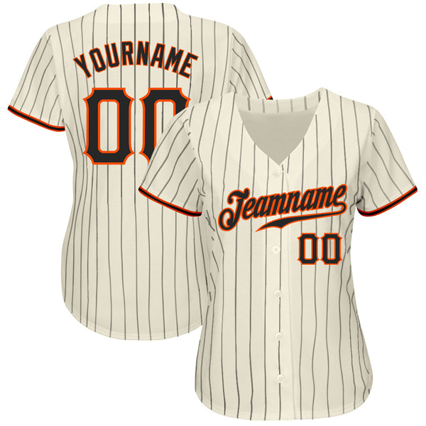 Cheap Custom Cream Black Pinstripe Black-Orange Authentic Baseball Jersey  Free Shipping – CustomJerseysPro