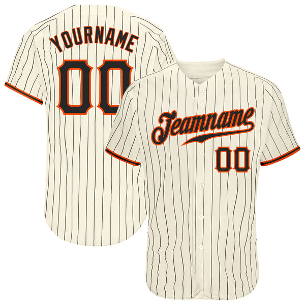 Cheap Custom Cream Black Pinstripe Black-Orange Authentic Baseball Jersey  Free Shipping – CustomJerseysPro
