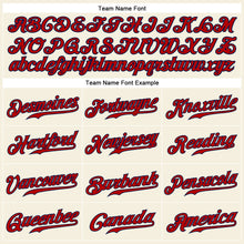 Load image into Gallery viewer, Custom Cream Navy Pinstripe Navy-Red Authentic Baseball Jersey
