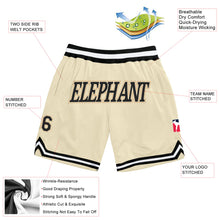 Laden Sie das Bild in den Galerie-Viewer, Custom Cream Black-Old Gold Authentic Throwback Basketball Shorts
