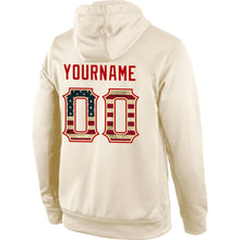 Load image into Gallery viewer, Custom Stitched Cream Vintage USA Flag-Red Sports Pullover Sweatshirt Hoodie
