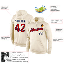 Load image into Gallery viewer, Custom Stitched Cream Red-Navy Sports Pullover Sweatshirt Hoodie
