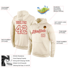 Load image into Gallery viewer, Custom Stitched Cream Cream-Red Sports Pullover Sweatshirt Hoodie
