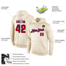 Load image into Gallery viewer, Custom Stitched Cream Red-Royal Sports Pullover Sweatshirt Hoodie
