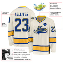 Load image into Gallery viewer, Custom Cream Royal-Gold Hockey Jersey
