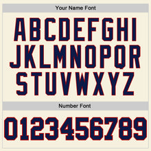 Charger l&#39;image dans la galerie, Custom Cream Navy Pinstripe Navy-Red Authentic Baseball Jersey
