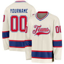 Load image into Gallery viewer, Custom Cream Red-Royal Hockey Jersey
