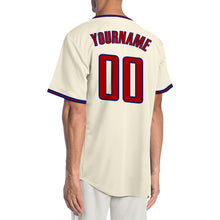 Load image into Gallery viewer, Custom Cream Red-Royal Authentic Baseball Jersey
