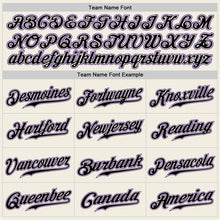 Load image into Gallery viewer, Custom Cream Black-Purple Authentic Baseball Jersey
