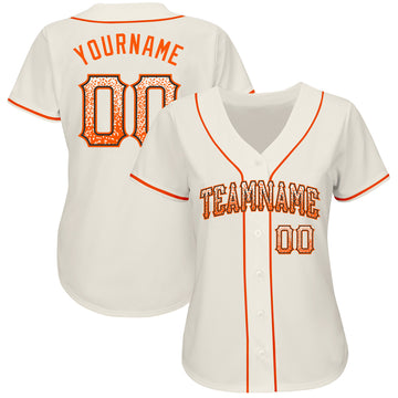 Custom Cream Orange-Black Authentic Drift Fashion Baseball Jersey