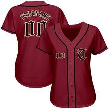 Load image into Gallery viewer, Custom Crimson Black-City Cream Authentic Baseball Jersey
