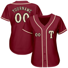 Load image into Gallery viewer, Custom Crimson City Cream-Black Authentic Baseball Jersey
