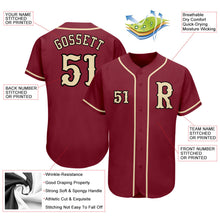 Load image into Gallery viewer, Custom Crimson City Cream-Black Authentic Baseball Jersey
