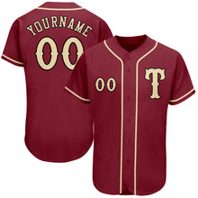 Load image into Gallery viewer, Custom Crimson City Cream-Black Authentic Baseball Jersey
