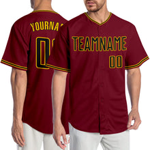 Laden Sie das Bild in den Galerie-Viewer, Custom Crimson Black-Gold Authentic Baseball Jersey
