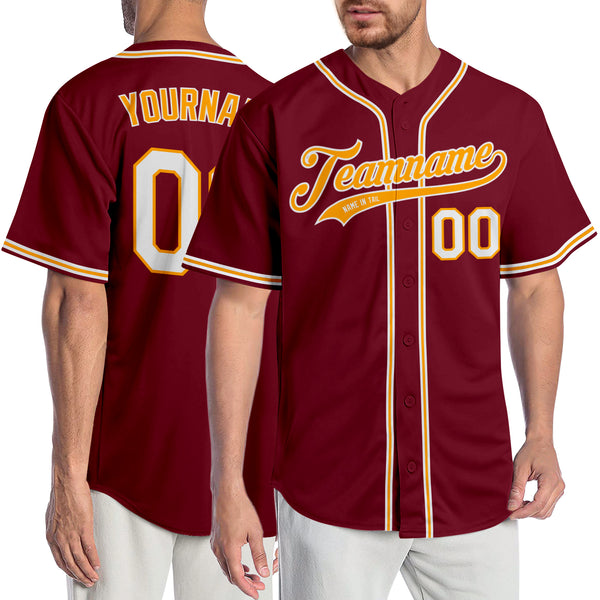 Cheap Custom Crimson White-Gold Authentic Baseball Jersey Free Shipping –  CustomJerseysPro