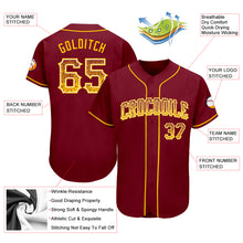 Load image into Gallery viewer, Custom Crimson Gold-White Authentic Drift Fashion Baseball Jersey
