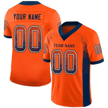 Load image into Gallery viewer, Custom Orange Navy-White Mesh Drift Fashion Football Jersey
