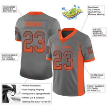 Laden Sie das Bild in den Galerie-Viewer, Custom Gray Orange-Navy Mesh Drift Fashion Football Jersey
