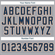 Load image into Gallery viewer, Custom Gray Navy-Orange Baseball Jersey
