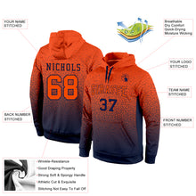 Laden Sie das Bild in den Galerie-Viewer, Custom Stitched Navy Orange Fade Fashion Sports Pullover Sweatshirt Hoodie
