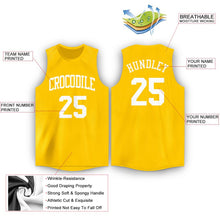 Загрузить изображение в средство просмотра галереи, Custom Gold White Round Neck Basketball Jersey

