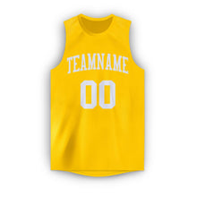 Загрузить изображение в средство просмотра галереи, Custom Gold White Round Neck Basketball Jersey
