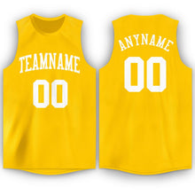 Загрузить изображение в средство просмотра галереи, Custom Gold White Round Neck Basketball Jersey
