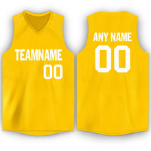 Загрузить изображение в средство просмотра галереи, Custom Gold White V-Neck Basketball Jersey
