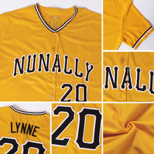 Load image into Gallery viewer, Custom Gold Black-White Authentic Baseball Jersey
