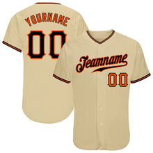 Load image into Gallery viewer, Custom Sand Black-Orange Authentic Baseball Jersey
