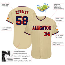 Load image into Gallery viewer, Custom Sand Navy-Red Authentic Baseball Jersey
