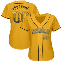 Load image into Gallery viewer, Custom Gold Black-White Authentic Drift Fashion Baseball Jersey
