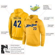 Load image into Gallery viewer, Custom Stitched Gold Navy-Light Blue Sports Pullover Sweatshirt Hoodie
