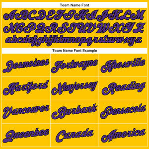 Custom Gold Black Pinstripe Purple-White Authentic Basketball Jersey