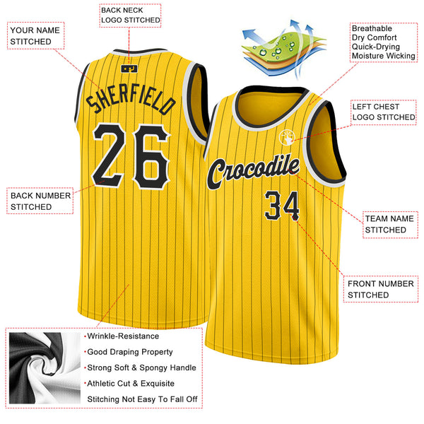 Cheap Custom Cream Black Pinstripe Red-Royal Authentic Basketball Jersey Free Shipping – CustomJerseysPro