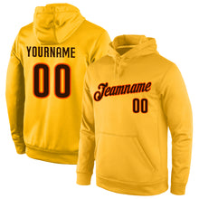 Load image into Gallery viewer, Custom Stitched Gold Brown-Orange Sports Pullover Sweatshirt Hoodie
