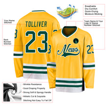 Laden Sie das Bild in den Galerie-Viewer, Custom Gold Green-White Hockey Jersey
