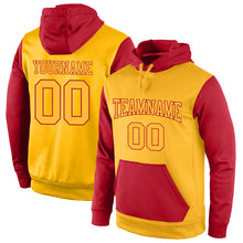 Laden Sie das Bild in den Galerie-Viewer, Custom Stitched Gold Gold-Red Sports Pullover Sweatshirt Hoodie
